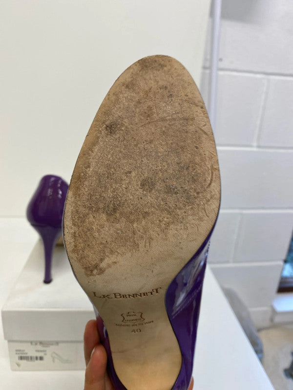 Fabulous LK Bennett Shilo Patent purple heels Uk7 occasion event JP001
