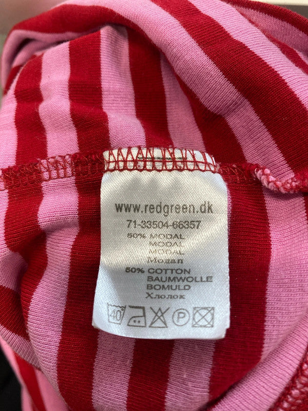Stunning redgreen pink stripe long sleeve top UK L MM005