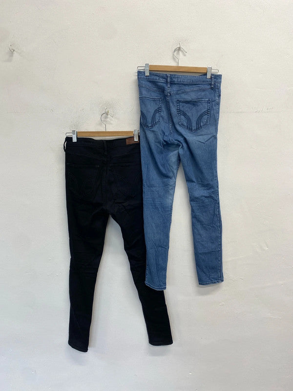 Lovely duo of Hollister jeans blue black skinny w27 jh001 #3