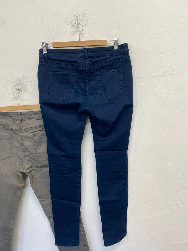 Lovely duo of next super skinny jeans navy grey UK 10 SW001