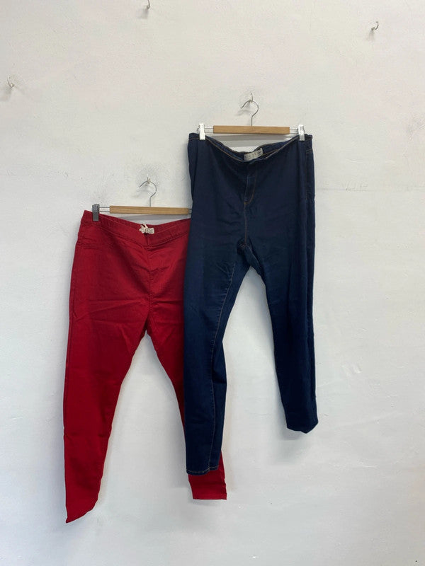 Lovely duo of jeans M&S H&M red navy UK 18 #4 YM001