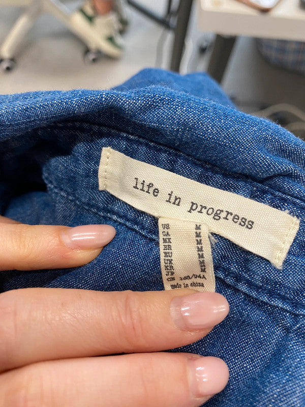 Lovely life in progress denim cotton tunic dress UK M MS002