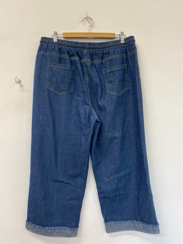 Fabulous Elasticated waist jeans with cropped legs Uk5xl NC001