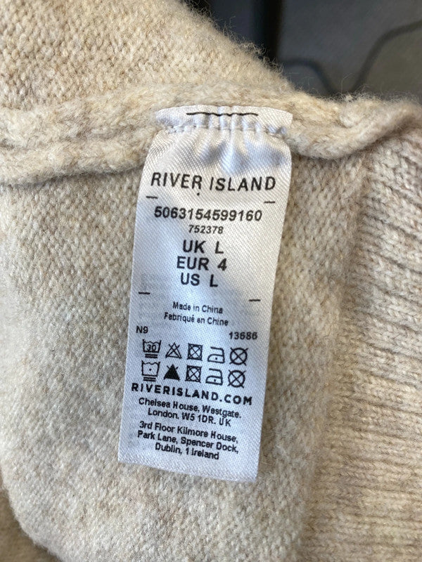 Fabulous oversized tunic jumper dress UkL cream black details LG006