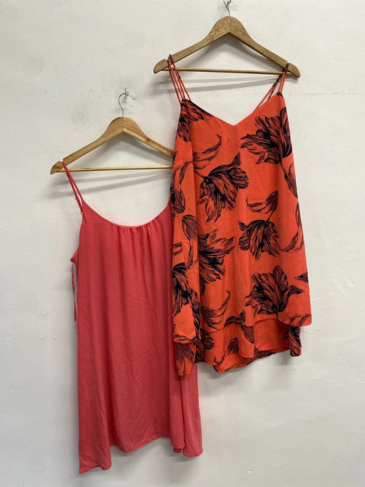 Fabulous Duo of summer dresses bright corals from Next F&F Uk18 #6 CR002