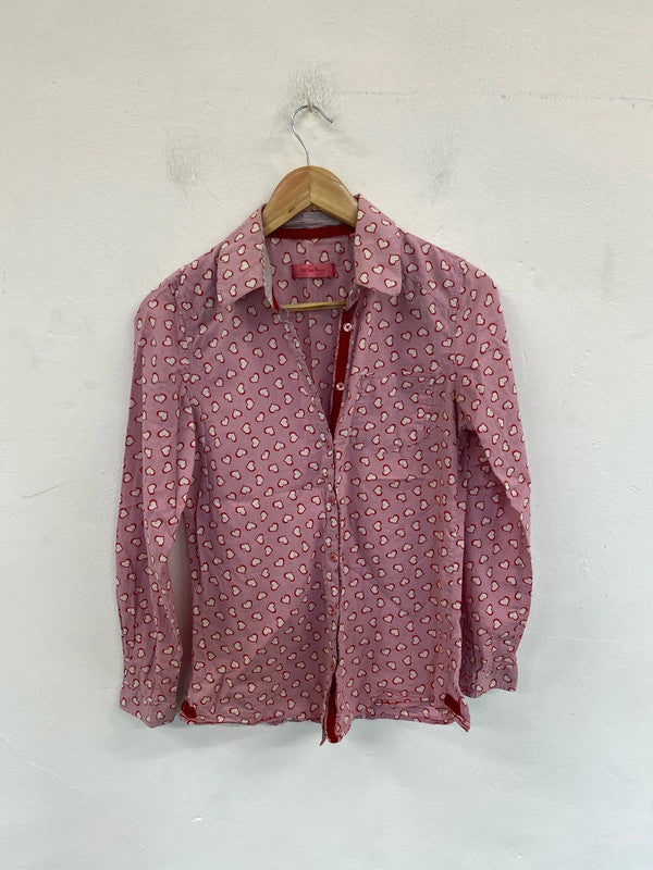 For Friends Van Den Bergh Fabulous Pink Hearts Shirt UK 10 MM005