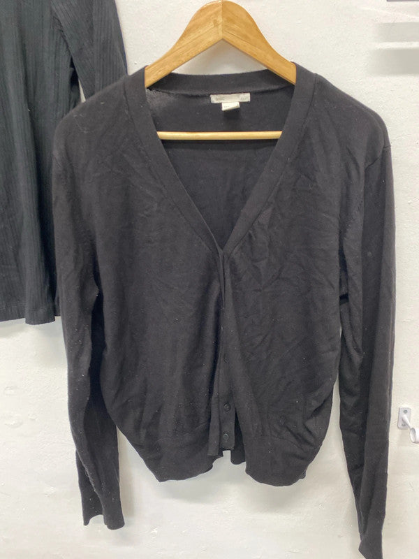 Fabulous Duo of Black knit wardrobe essentials H&M UkL Cardigan & top #22 KM003
