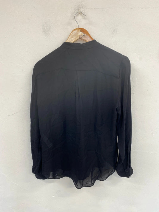 Zara Chic Black Sheer Blouse Size L NN001