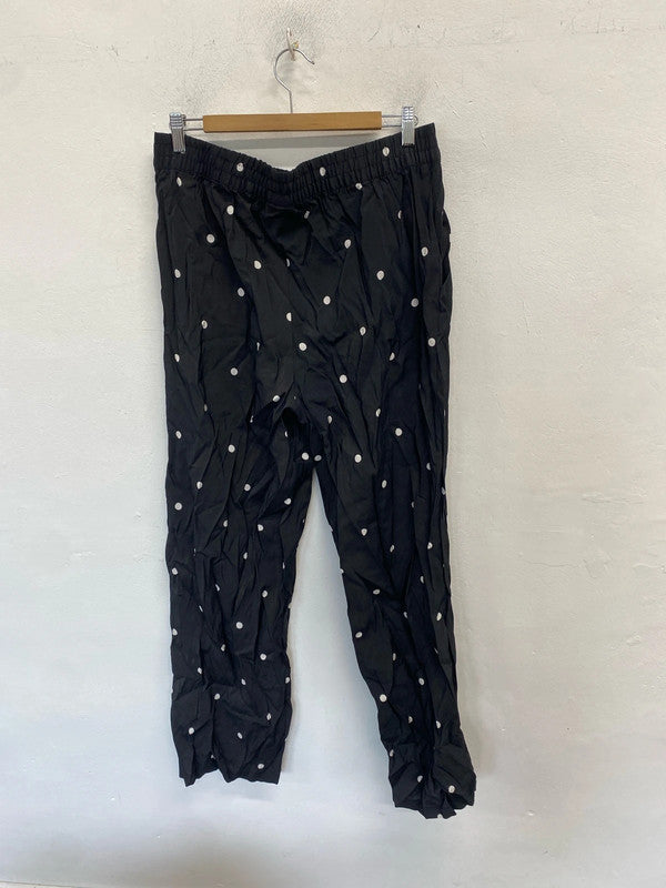 Lovely pieces curve black white polka trousers UK 18 LB010