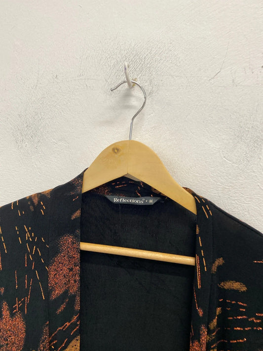 Stunning reflections black brown sparkle cardigan UK M LG006