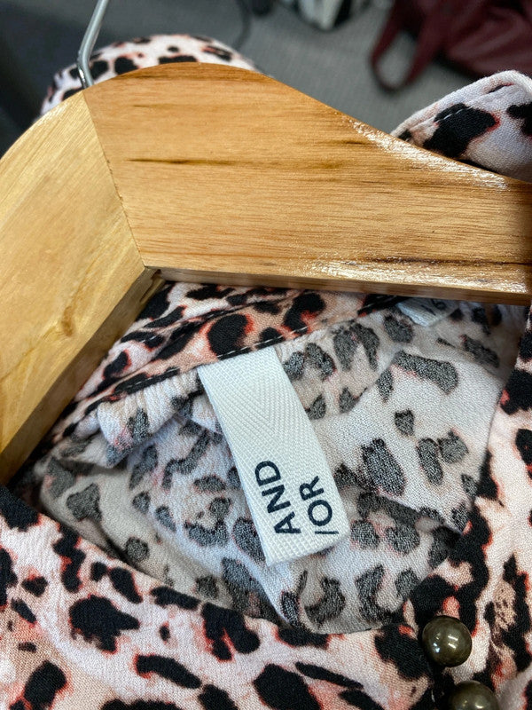 Fabulous And Or John Lewis pink leopard print Uk16 KN003