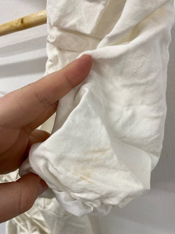 Zara Stylish Cream Puff Sleeve Mini Dress Size L KS002