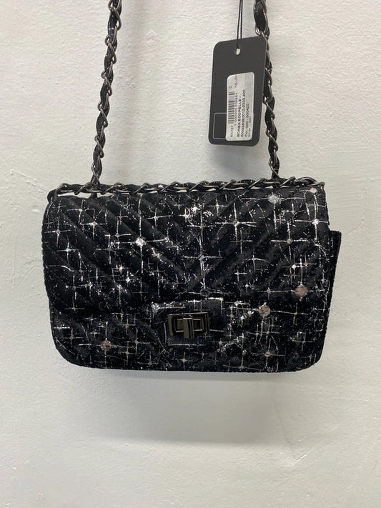 Silvy Fabulous Borsa Ecopelle Black & Silver Sparkle Handbag NC001