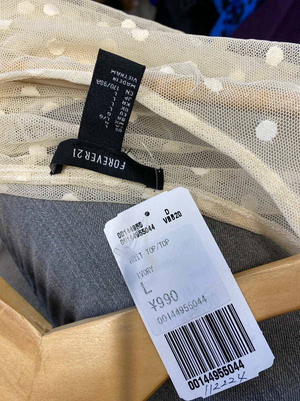 Super cute Forever 21 mesh spot summer top UkL new JR001