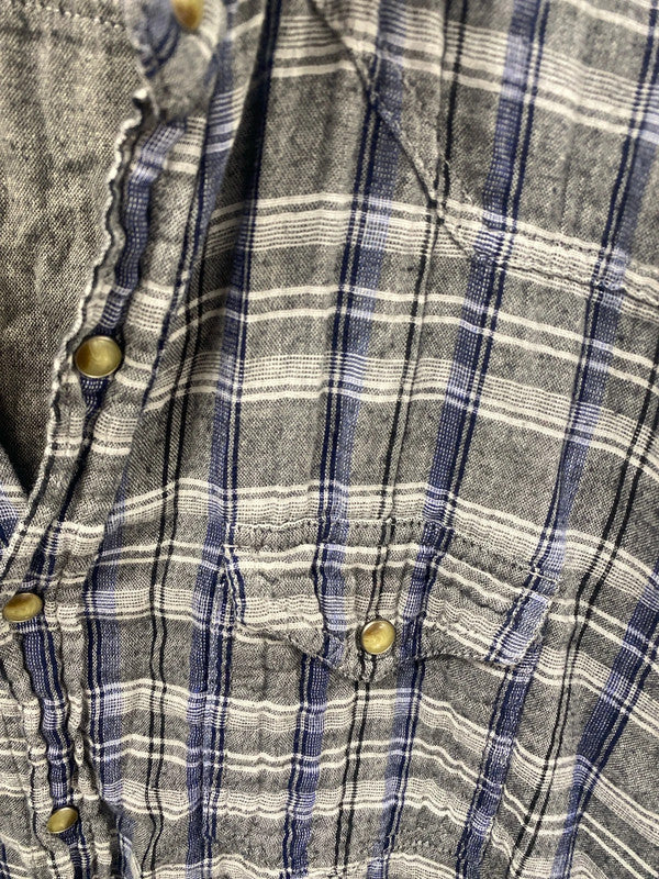 Classic Loft western shirt grey navy super soft cowboy feel XL FE001