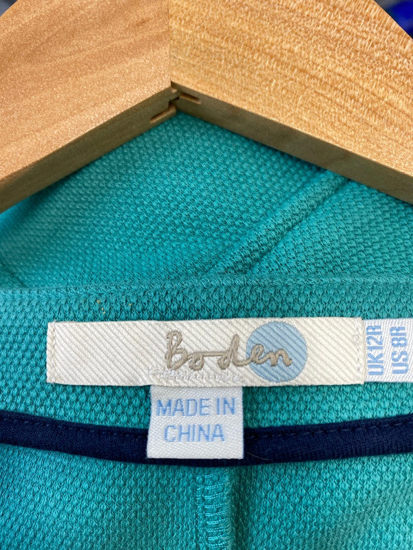 Fabulous Boden teal textured cotton dress Uk12 R LW005