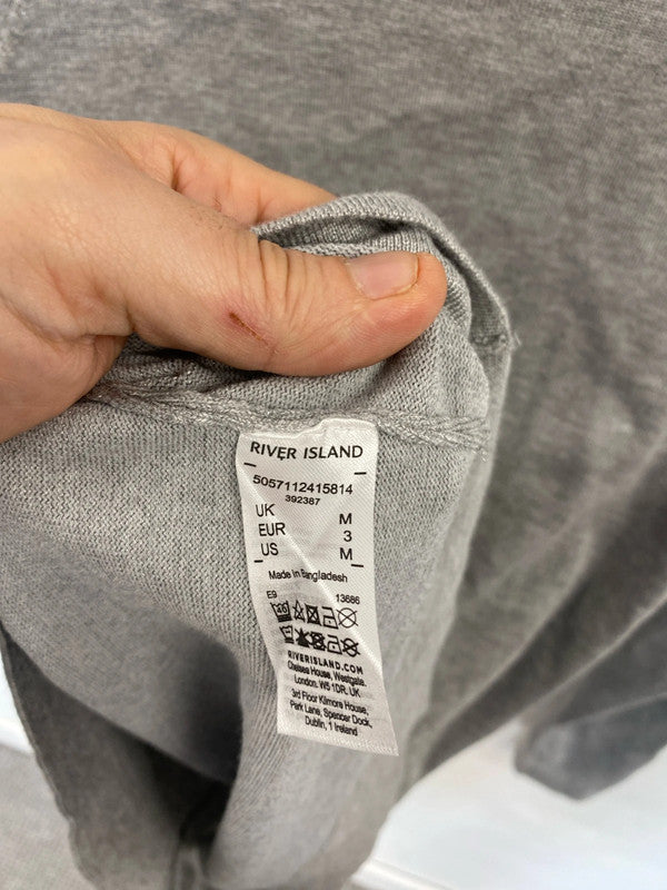 Classic 1/4 zip River Island grey jumper M SD001