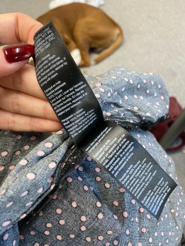 Lovely Dorothy Perkins black pink spotted midi smock dress UK 14 LN001