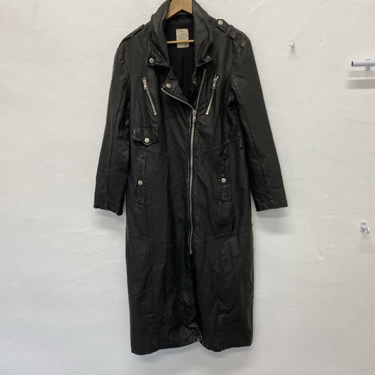 Free People Isabelle Distressed Vegan Leather Moto Jacket Size M SS002