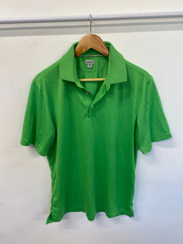 Classic Ashworth golf polo shirt lime green L LD003