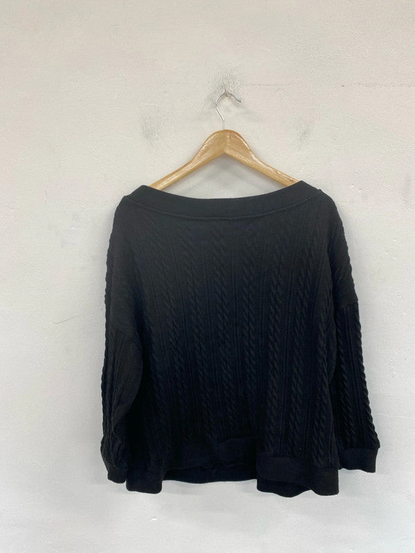 Nutmeg Stylish Black Knit Jumper UK 20-22 RG021