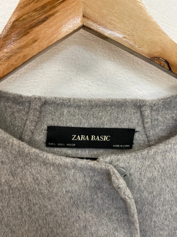 Zara Chic Grey Oversize Coat Size L IM001