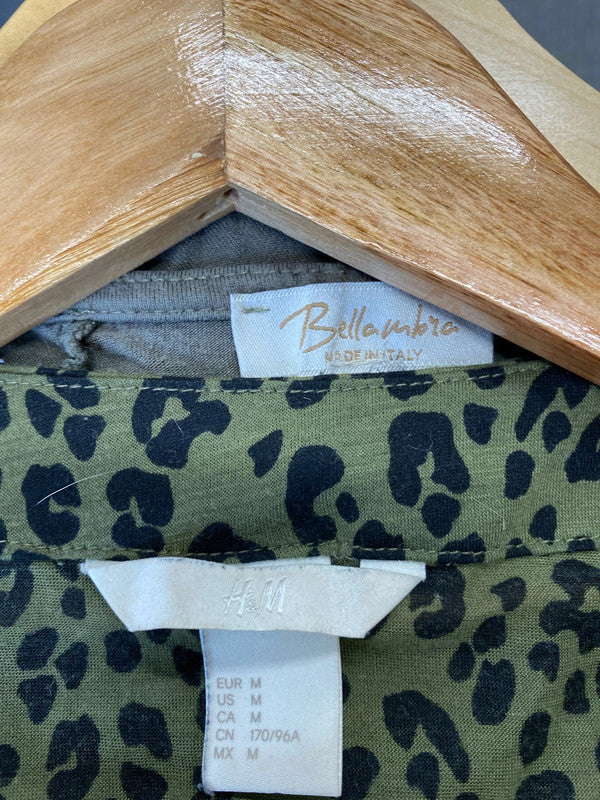 Fab duo of Khaki loose tunic tops dress Uk10 H&M #37 LD003