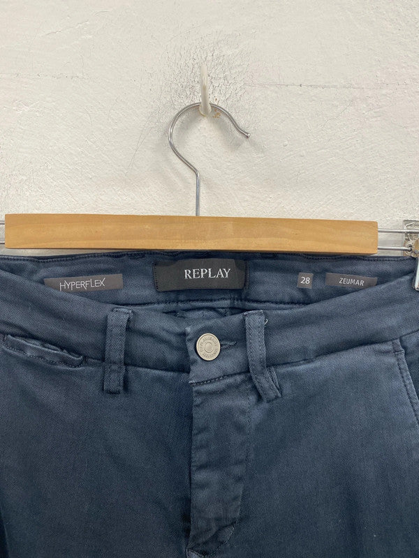 Replay Stylish Hyperflex Slate Blue Zeumar Skinny Jeans 28W 32L SD002