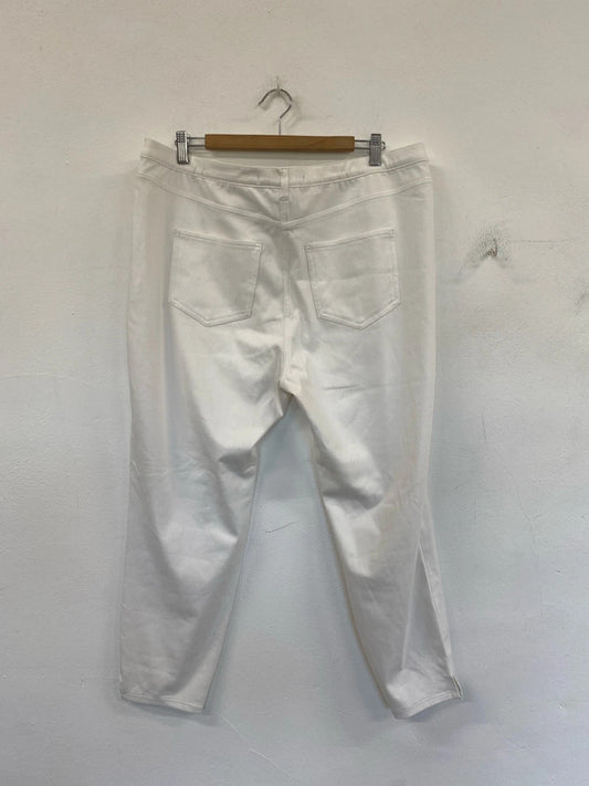 Next Stylish White Crop Denim Leggings UK 20 IM001