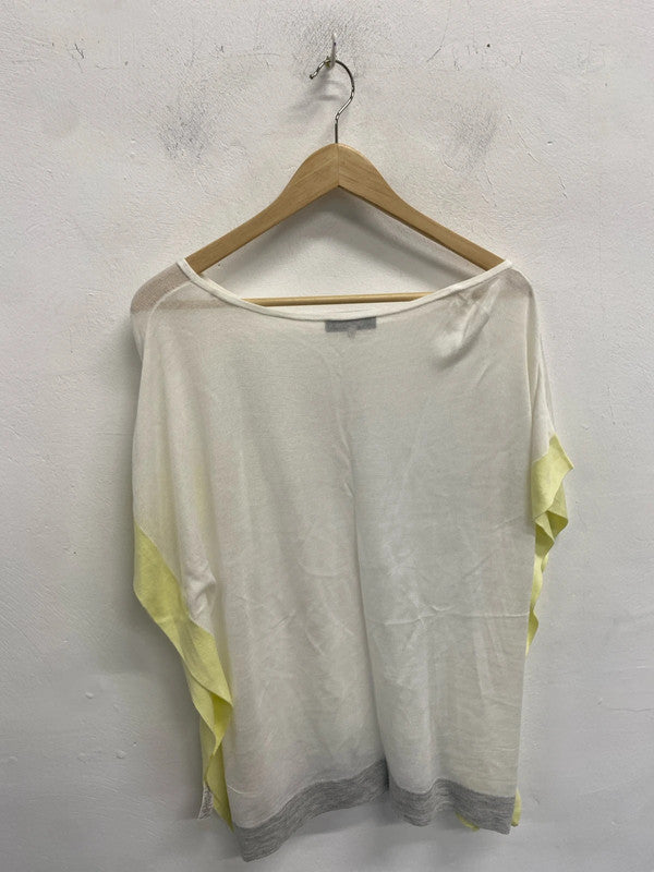 Lovely Great Plains white yellow cotton top UK XS AG006