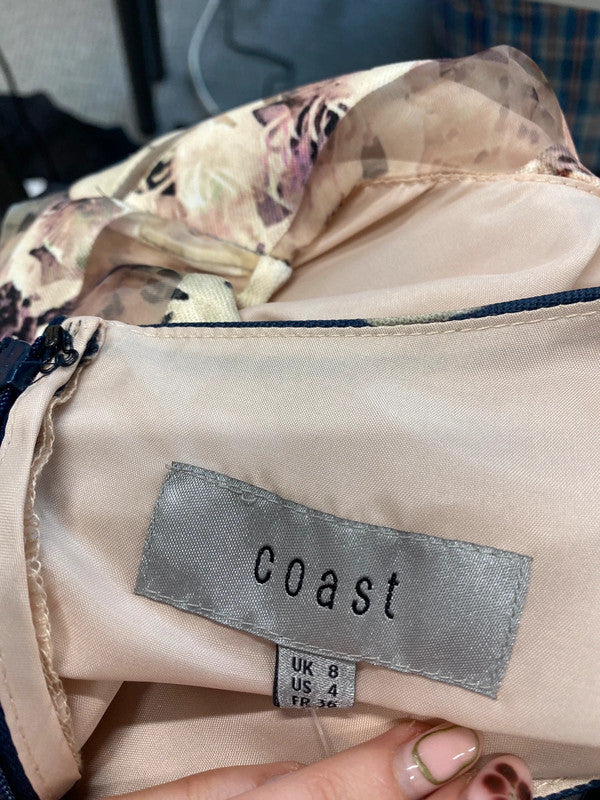 Stunning coast striped floral midi dress UK 8 JM009