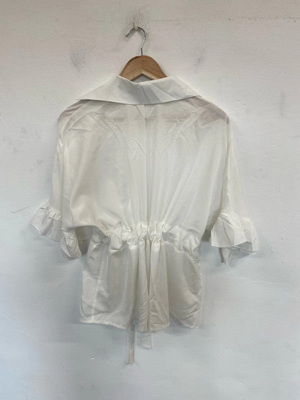 Cameo Rose Elegant Ivory Belted Blouse UK 10 MB001