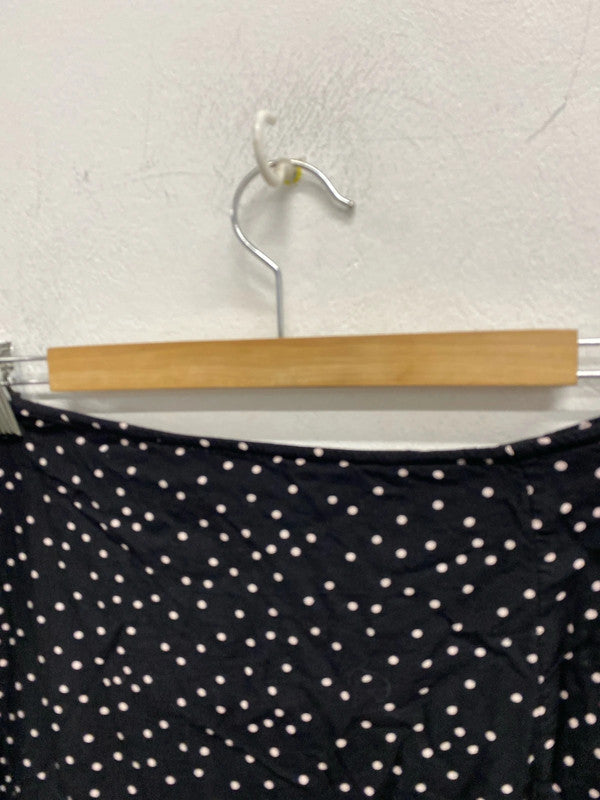 Fabulous Miss Selfridge Black spotted midi skirt Y2K Uk12 LP003