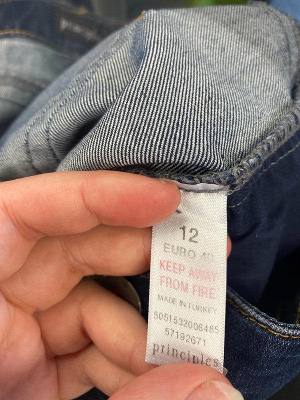 Principles Chic Navy Wide Leg Jeans UK 12 SW001