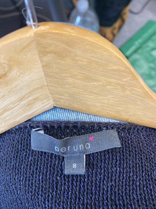 Fabulous Per Una crochet Bolero Navy purple Uk8 MM005