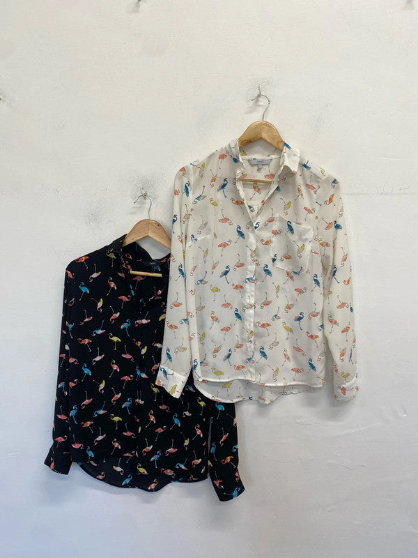 Lovely duo of flamingo lightweight next blouses 🦩UK 8 SW001