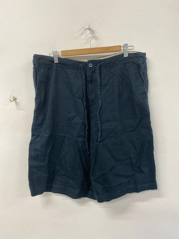 Classic summer linen shorts Wolsey navy loose fit 38 LD003