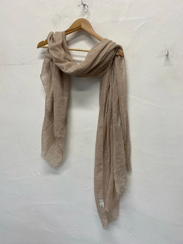 Fabulous Beige & silver super scarf classic Fatface LK006