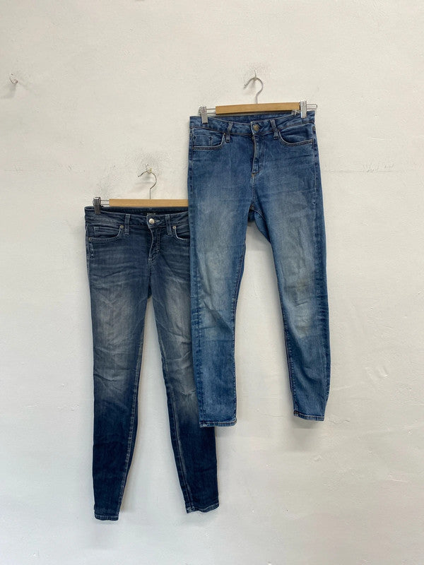 Lovely duo of blue jeans bebe Topshop uk w28 LD003