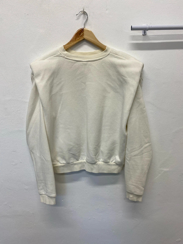 Fabulous H&M sweatshirt with shoulder pads UkM cream JB001