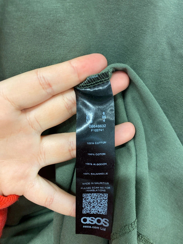 ASOS Cute Sage Green Loose Fit Turtleneck Mini Dress UK 8 HA001