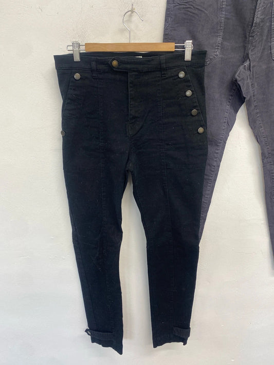 Lovely duo of H&M jeans cord black grey UK 16 #20 KM003