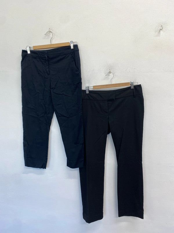 Lovely duo of office trousers next navy black UK 10 #4 AG005