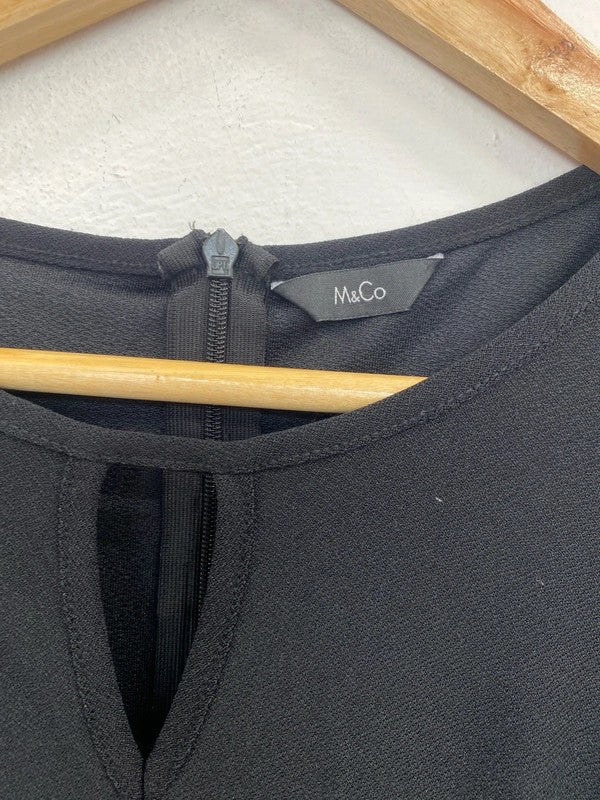 M&Co Elegant Black Asymmetric Jumpsuit UK 12 MB001