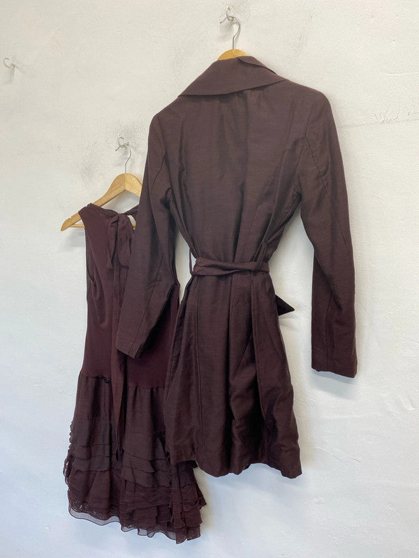 Absolutely Stunning Ladies occasion outfit Uk10/12 Maroon brown Italian made by Siste’s HS001
