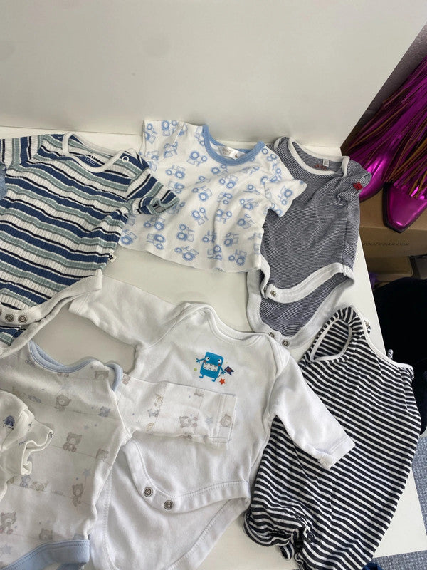 Lovely bundle of baby newborn blue clothing stripes Fred &flo next EW005 #7