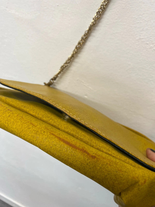 Vegan Leather speckled mustard Wilby handbag chain handle RF001