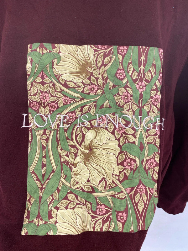 H&M X Morris & Co Elegant Burgundy Artsy Sweatshirt Size XL RG021