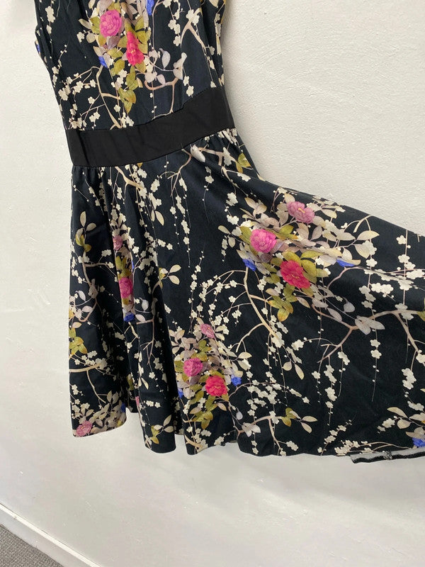 Super cute floral fit & flare dress party events Uk8 by Almari CF002