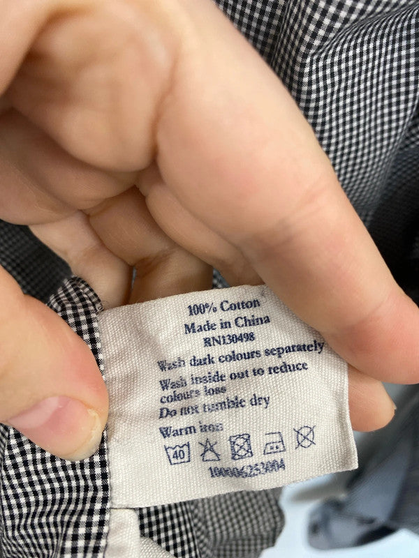 Jack Wills Smart Black & White Gingham Shirt Size M DF002